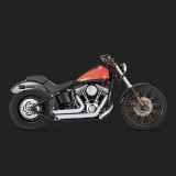 VANCE HINES SHORTSHOTS STAGGERED CHROME EXHAUST FOR HARLEY SOFTAIL 12-17 - SIDE