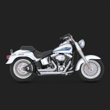 VANCE HINES SHORTSHOTS STAGGERED CHROME EXHAUST FOR HARLEY SOFTAIL 86-11