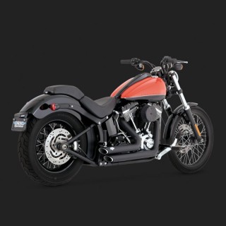 VANCE HINES SHORTSHOTS STAGGERED BLACK EXHAUST FOR HARLEY SOFTAIL 12-17