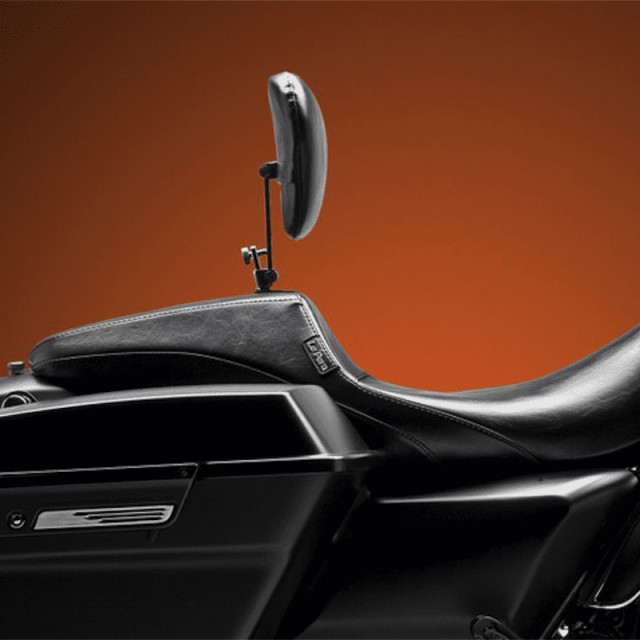 LE PERA OUTCAST SMOOTH FULL LENGTH SEAT HARLEY TOURING 08-21 OPTIONAL BACKREST - SIDE VIEW