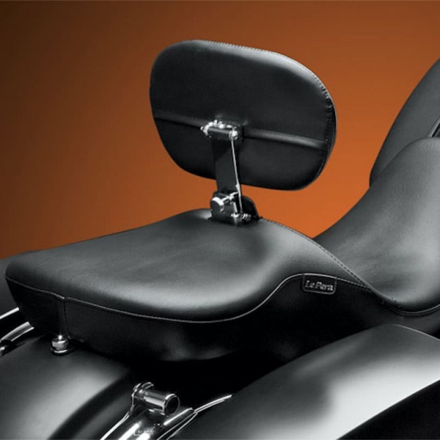 LE PERA MAVERICK SMOOTH SEAT WITH BACKRST HARLEY TOURING 08-21 - BACK VIEW