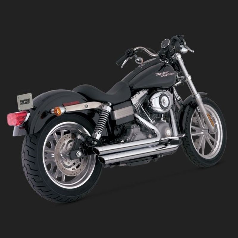 VANCE HINES BIG SHOT STAGGERED CHROME EXHAUST FOR DYNA 06-11