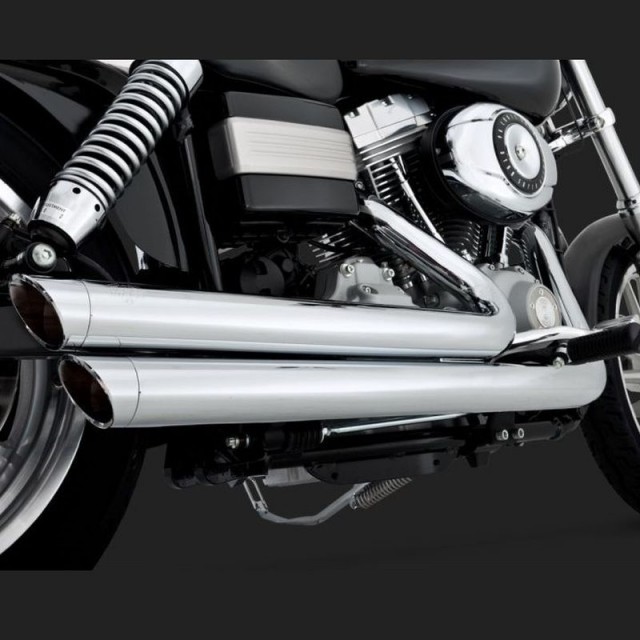 VANCE HINES BIG SHOT STAGGERED CHROME EXHAUST FOR DYNA 06-11 - DETAIL