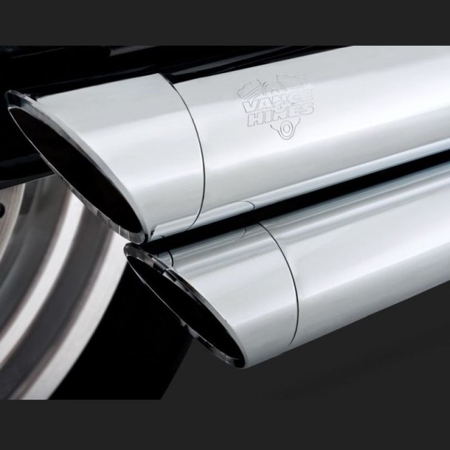 VANCE HINES BIG SHOT STAGGERED CHROME EXHAUST FOR DYNA 06-11 - DETAIL 2