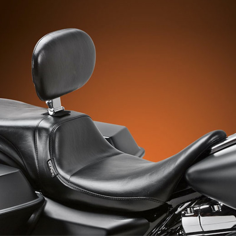 LE PERA DAYTONA TWO UP SMOOTH SEAT WITH BACKREST HARLEY TOURING 08-21