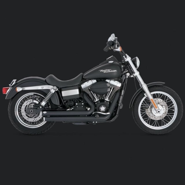 VANCE HINES BIG SHOTS STAGGERED BLACK EXHAUST DYNA 06-11 - SIDE