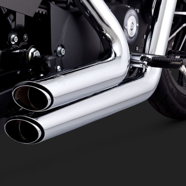VANCE HINES SHORTSHOTS STAGGERED CHROME EXHAUST HARLEY SPORTSTER XL 04-13 - DETAIL