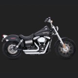 VANCE HINES SHORTSHOTS STAGGERED CHROME EXHAUST HARLEY DYNA 12-18 - SIDE