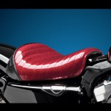 LE PERA BARE BONES PLEATED RED METAL FLAKE SEAT HARLEY SPORTSTER XL 1200