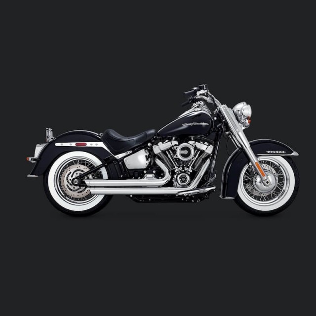 VANCE & HINES BIG SHOTS STAGGERED CHROME EXHAUST HARLEY SOFTAIL 2018-2021 - SIDE