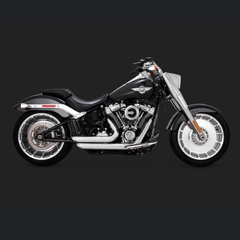 VANCE HINES SHORTSHOTS STAGGERED CHROME EXHAUST SOFTAIL FAT BOY,KING,BREAKOUT