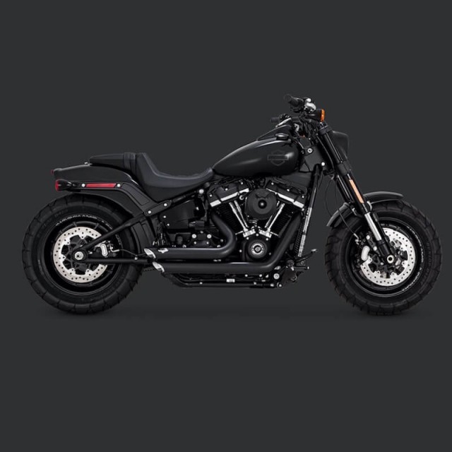 VANCE HINES SHORTSHOTS STAGGERED BLACK EXHAUST SOFTAIL 2018-2021 - SIDE
