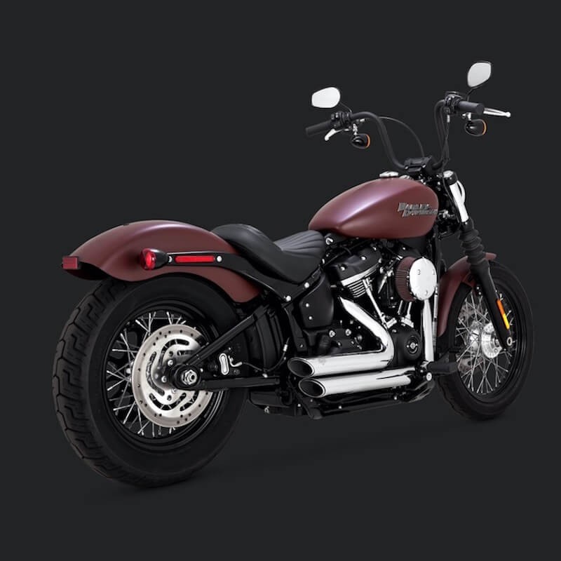 VANCE HINES SHORTSHOTS STAGGERED CHROME EXHAUST SOFTAIL 2018-2021