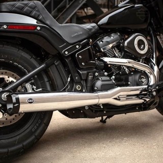 S&S SUPERSTREET 2-IN-1 CHROME EXHAUST SYSTEM HARLEY SOFTAIL 2018-2021 - DETAIL