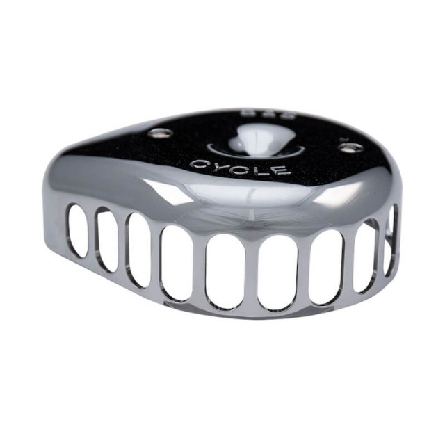 MINI TEARDROP CHROME COVER FOR S&S STEALTH AIR CLEANERS - DETAIL