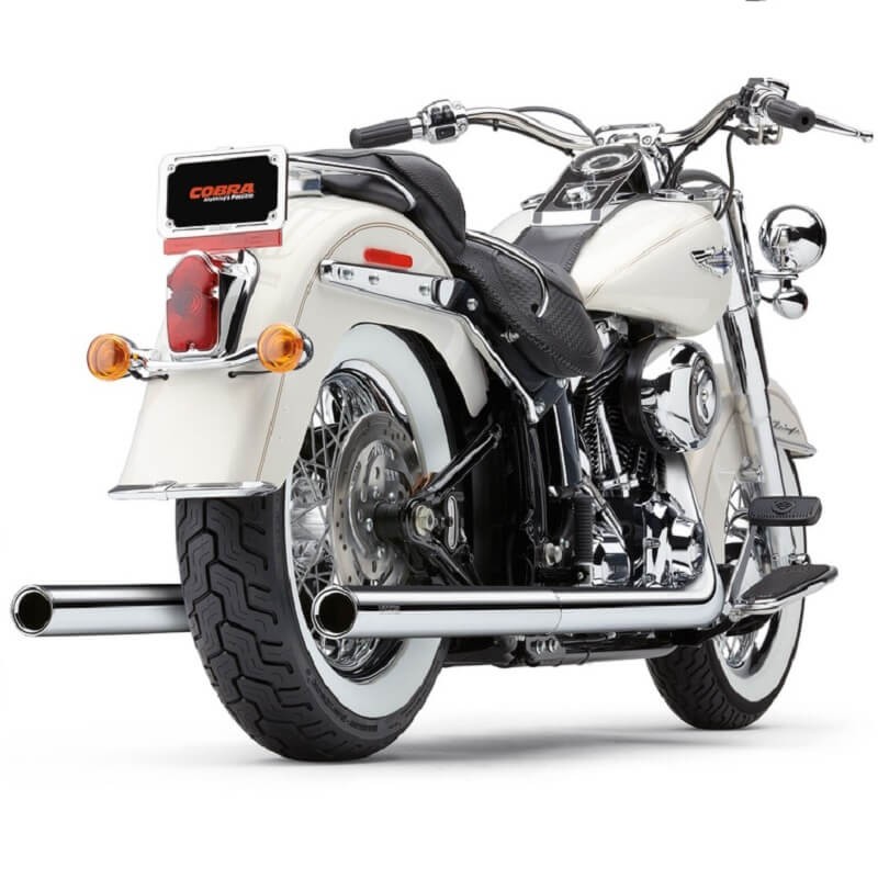COBRA TRUE DUALS 2-IN-2 CHROME EXHAUST FOR HARLEY SOFTAIL 2012-2017