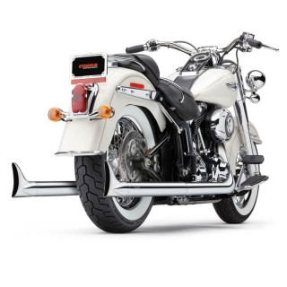 COBRA TRUE DUALS FISHTAIL 2-IN-2 CHROME EXHAUST FOR HARLEY SOFTAIL 2012-2017