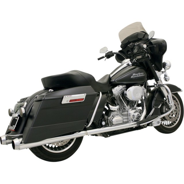 BASSANI XHAUST TRUE-DUAL +P BAGGER CHROME EXHAUST FOR HARLEY TOURING 99-08