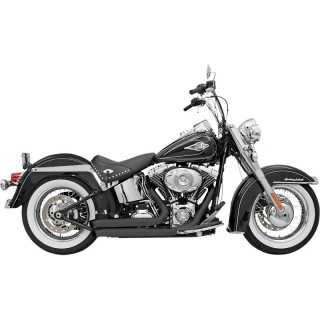 BASSANI XHAUST FIRESWEEP TURN OUT BLACK EXHAUST HARLEY SOFTAIL 2000-2017