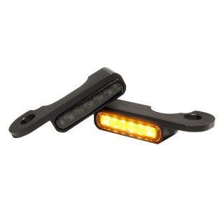 HEINZ BIKES BLACK FRONT LED TURN SIGNALS FOR HARLEY TOURING 2002-2020
