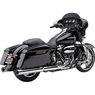COBRA SLIP-ON 4” CHROME MUFFLERS WITH RACE-PRO END CAP HARLEY TOURING 17-21