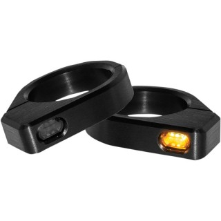 HEINZ BIKES MICRO BLACK FRONT LED TURN SIGNALS FOR 39-41MM FORK ZC-LINE