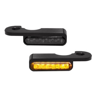 HEINZ BIKES BLACK FRONT LED TURN SIGNALS FOR HARLEY SOFTAIL BREAKOUT 2013-2014