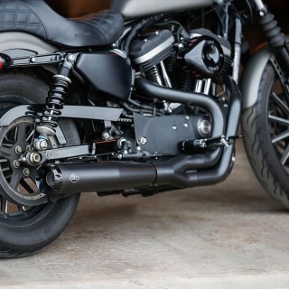 S&S SUPERSTREET 2-IN-1 BLACK EXHAUST SYSTEM HARLEY SPORTSTER XL 2014-2020 - DETAIL