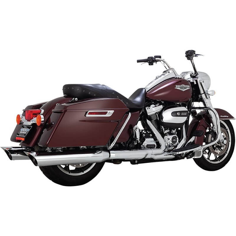 Chrome 4" Slip-On Muffler w/ Slanted Cut Tip for '95-'16 Harley Touring Models 