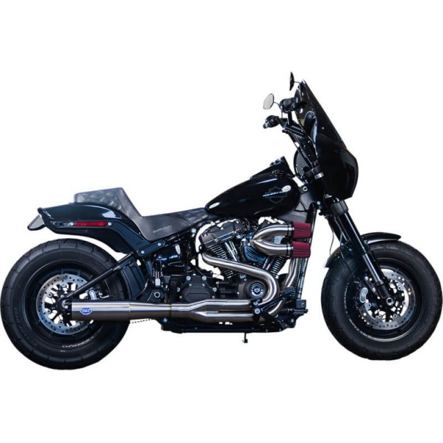 S&S SUPERSTREET 2-IN-1 STAINLESS STEEL EXHAUST SYSTEM HARLEY SOFTAIL 2018-2021 - SIDE