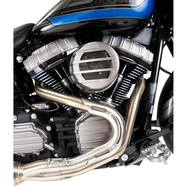 VANCE HINES HI-OUTPUT 2-INTO-1 SHORT STAINLESS STEEL EXHAUST HARLEY SOFTAIL 18-21 - HEAD PIPES