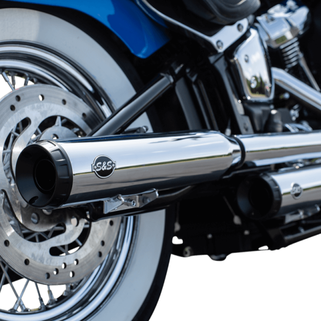 S&S GRAND NATIONAL SLIP-ON RACE CHROME MUFFLERS SOFTAIL HERITAGE-DELUXE 18-20 - END CAPS